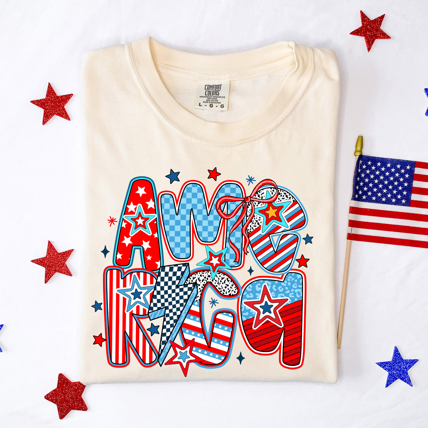 Checkered & Striped America Graphic Tee