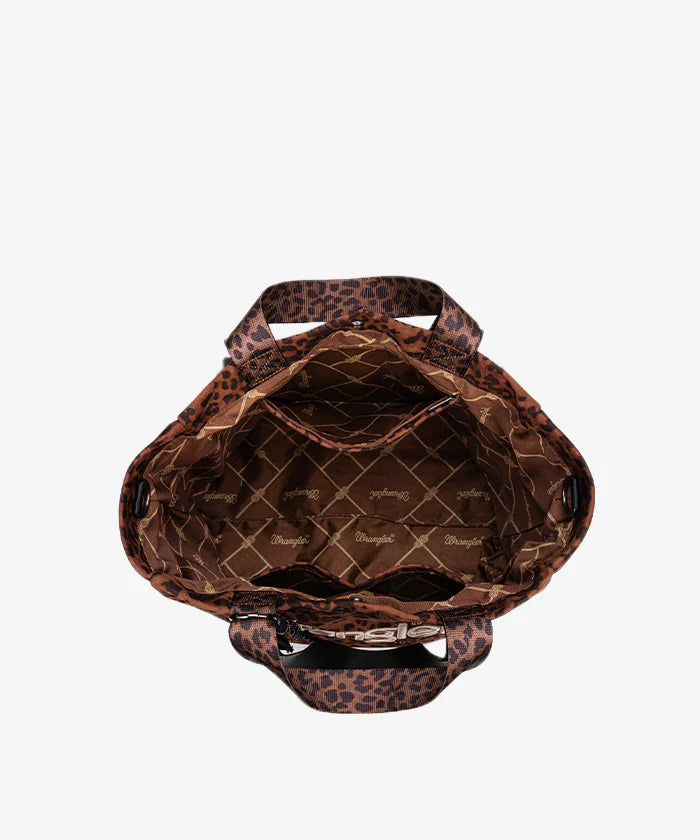 Wrangler Leopard Print Large Tote/Crossbody - Purple