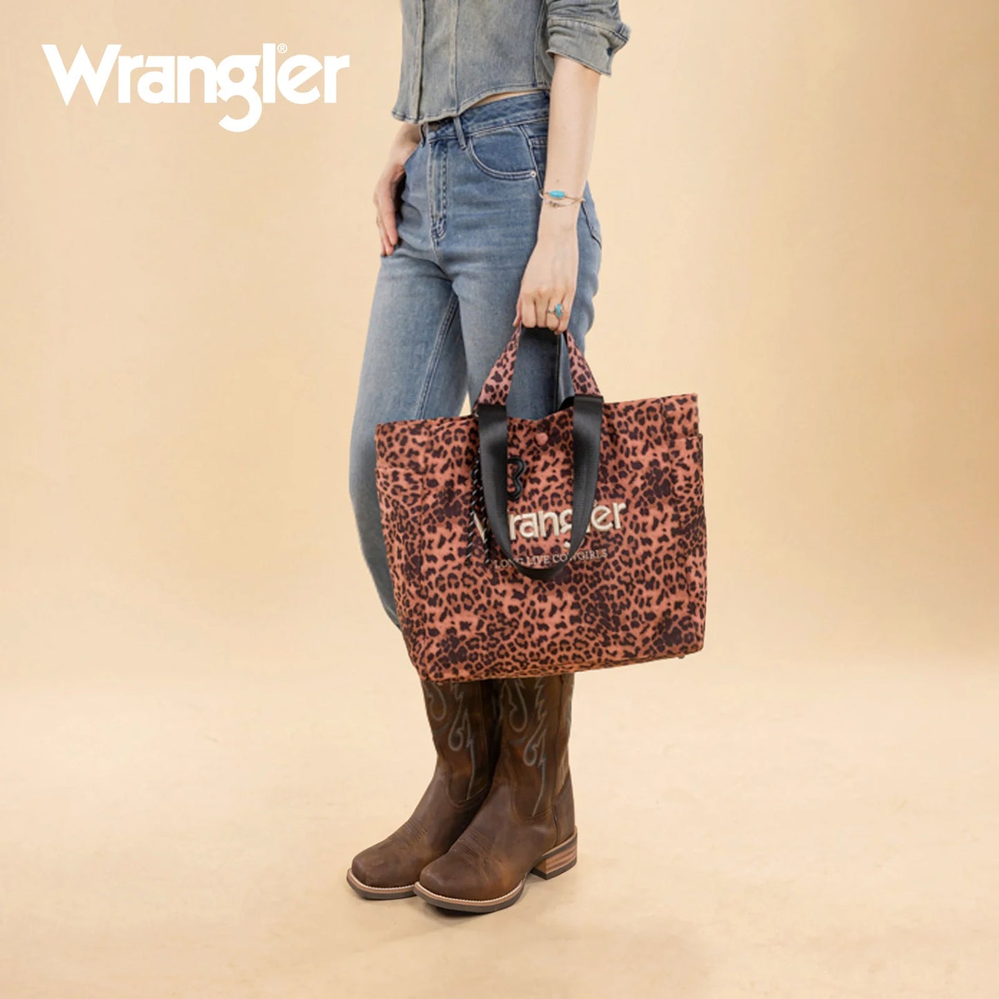 Wrangler Leopard Print Large Tote/Crossbody