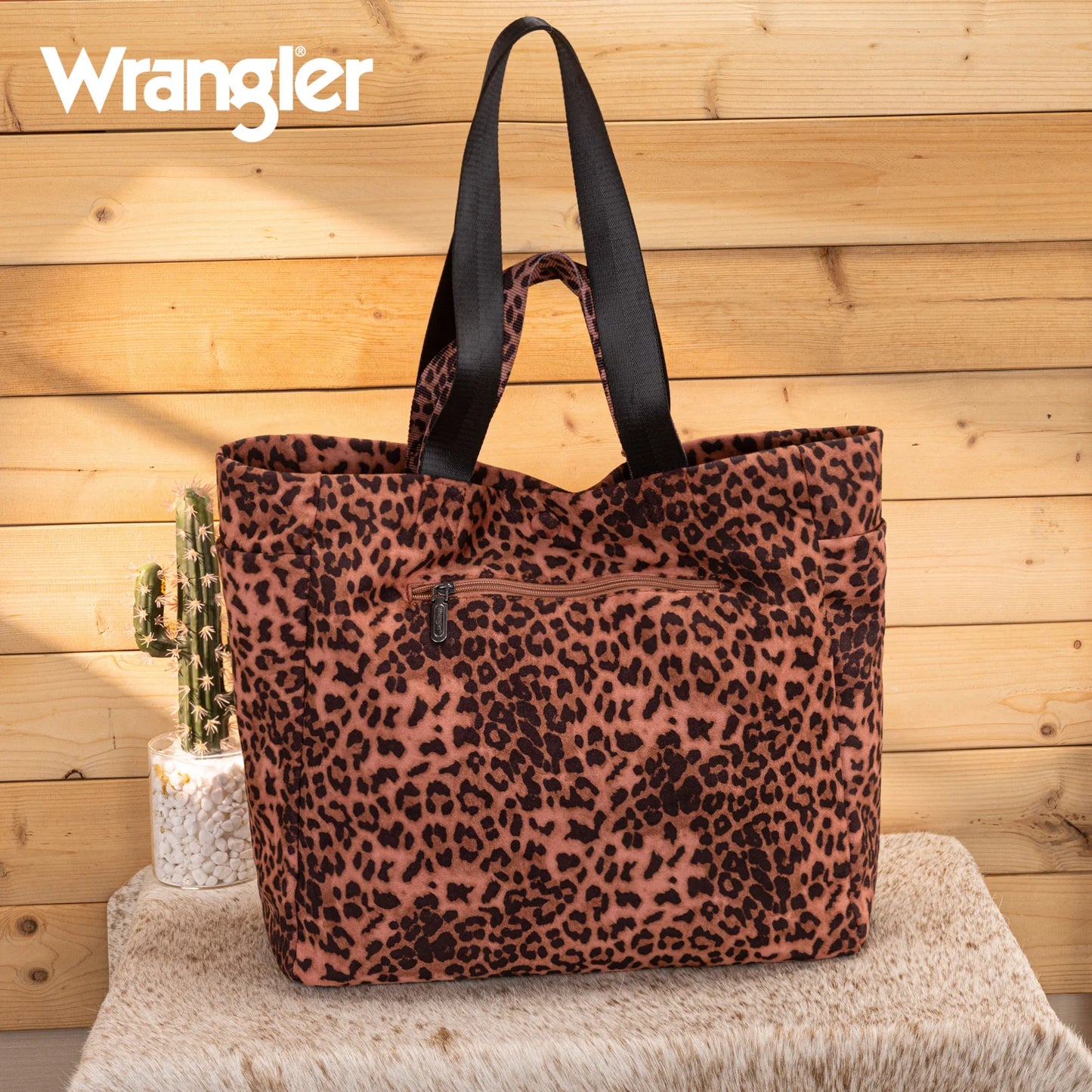 Wrangler Leopard Print Large Tote/Crossbody