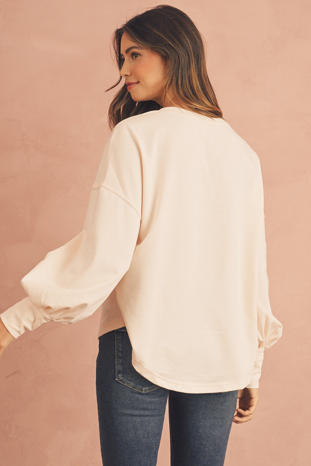 Gossamer Pink Studded Star Graphic Oversized Top