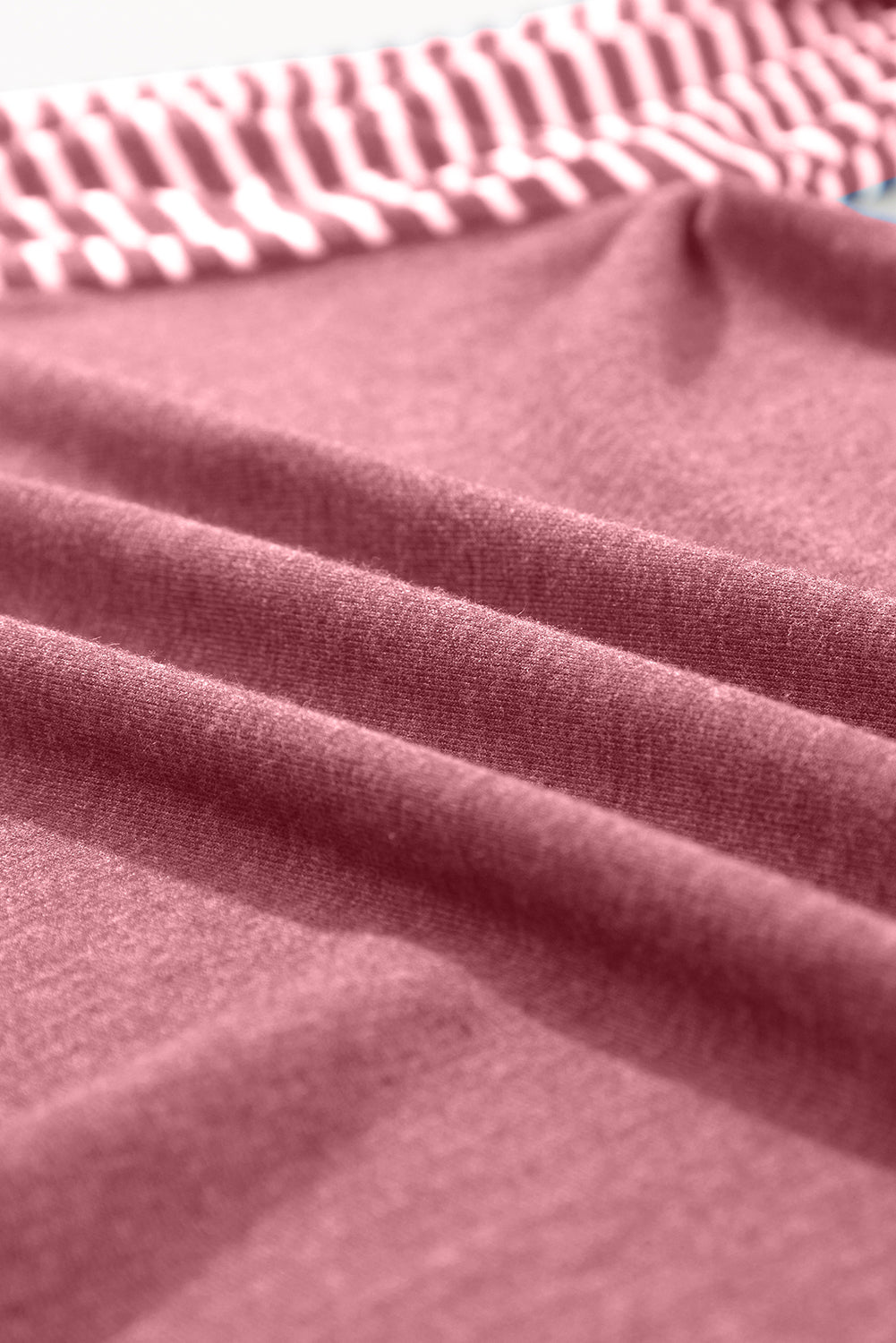 Brown Contrast Print Striped Raglan Long Sleeve Loose Top