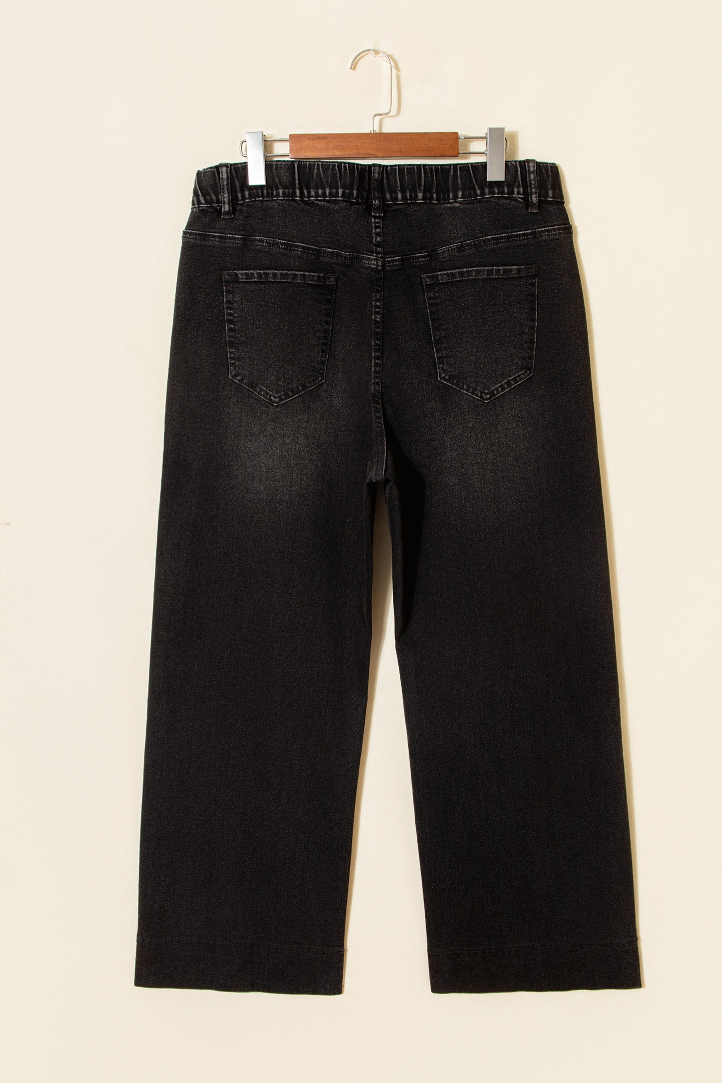 Black Acid Wash Contrast Lace-up Plus Size Jeans